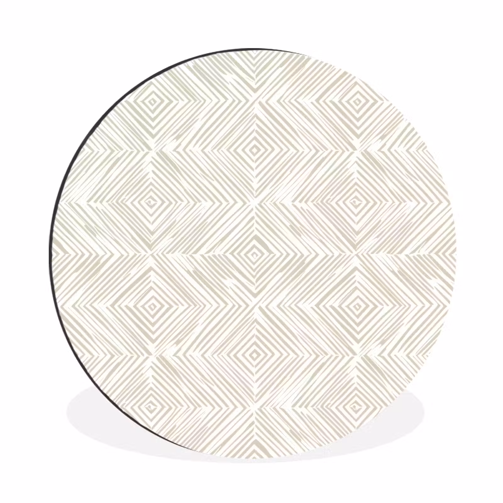 Wandcirkel - Aluminium - Abstract - Ruiten - Beige — 1