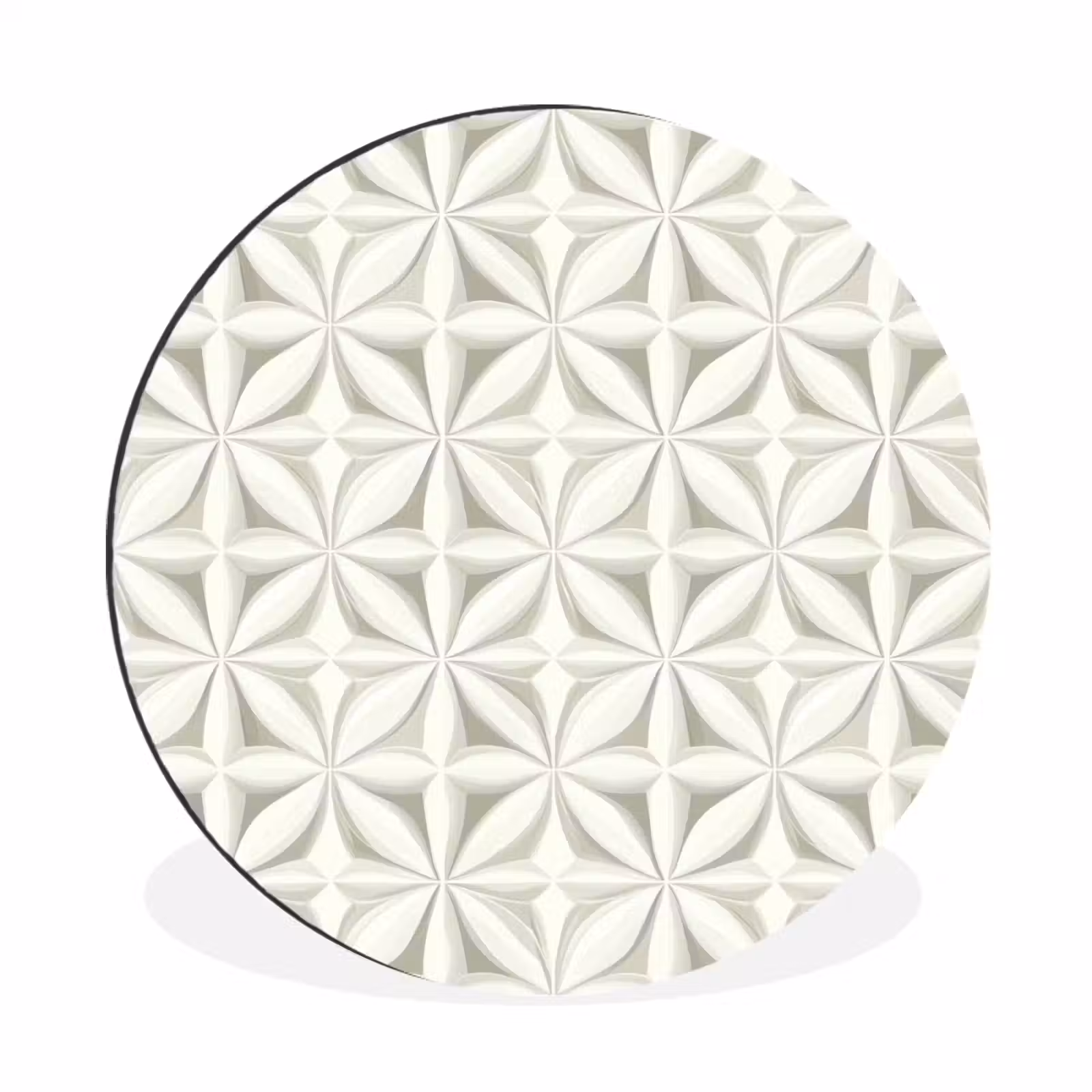 Wandcirkel - Aluminium - Abstract - Structuur - Grijs - Wit — 1