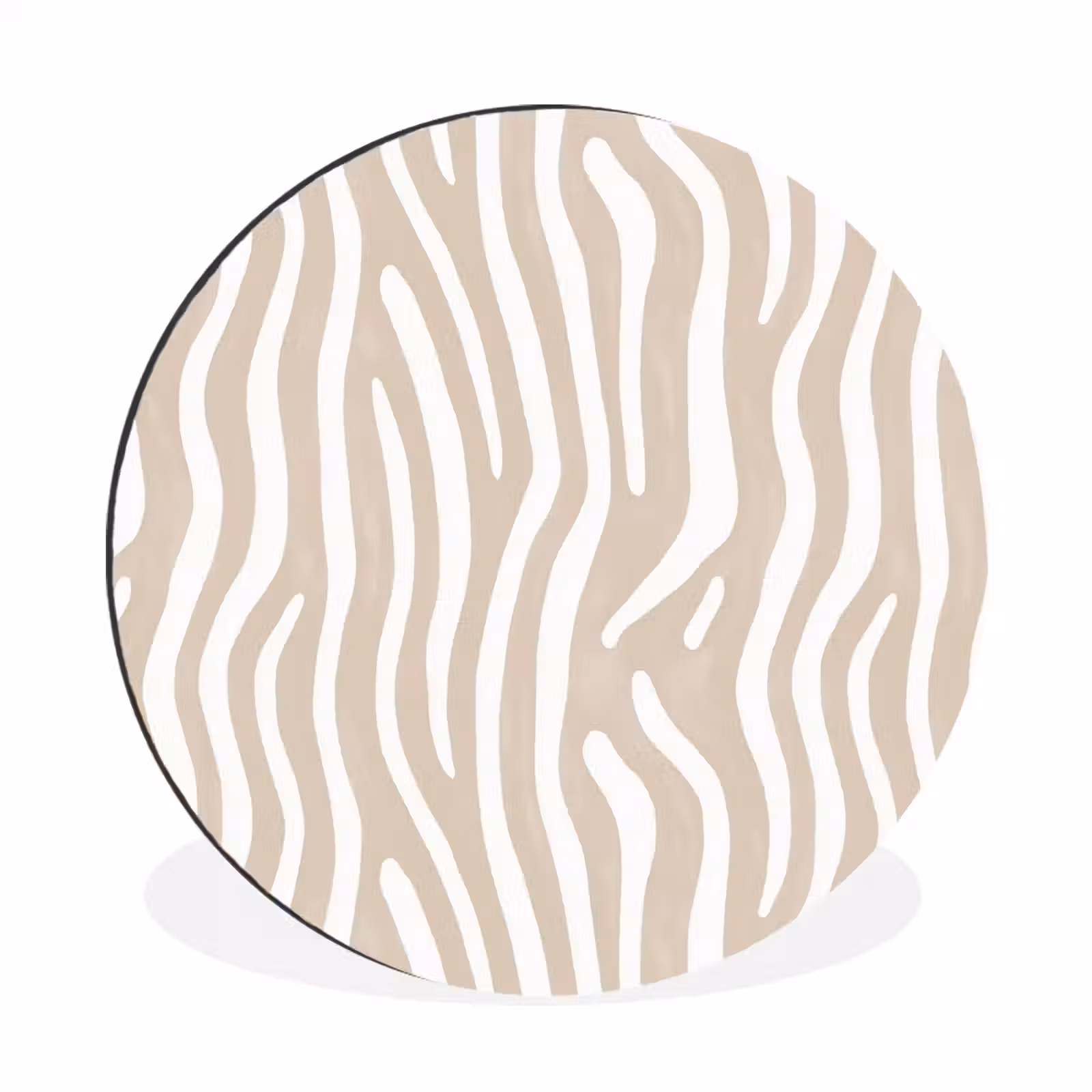Wandcirkel - Aluminium - Abstract - Zebra - Beige — 1