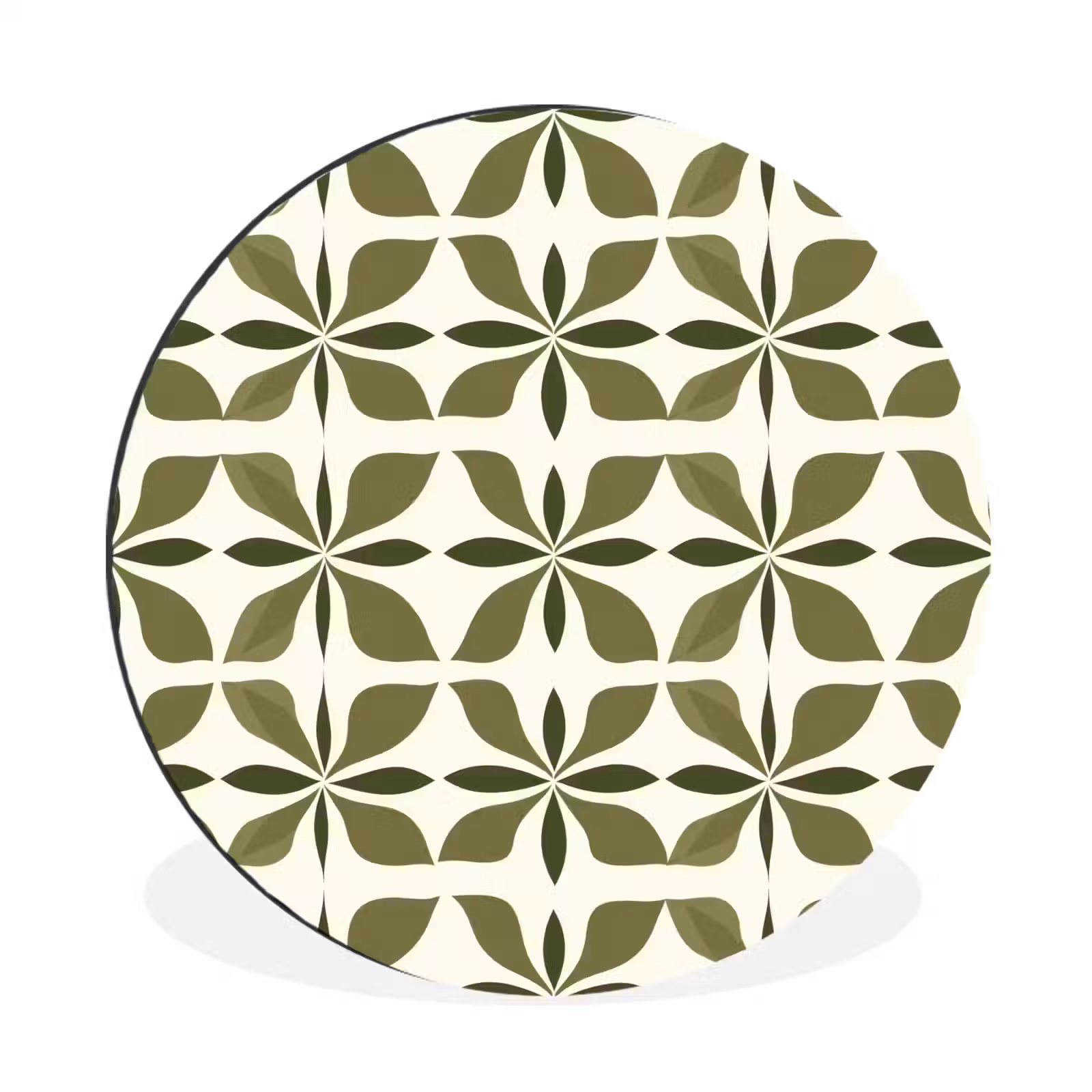 Wandcirkel - Aluminium - Botanisch - Retro - Groen — 1