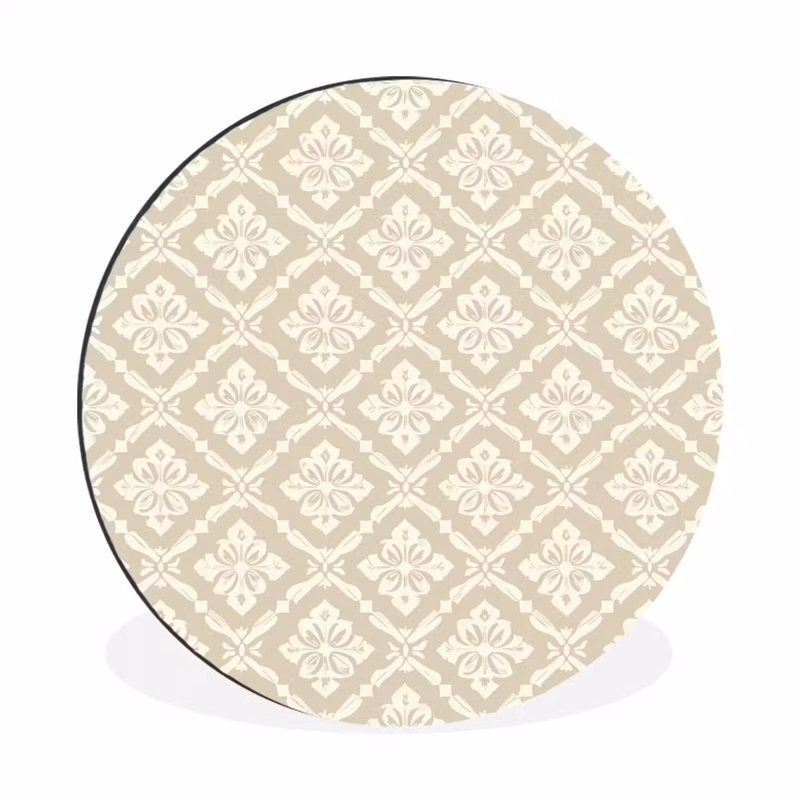 Wandcirkel - Aluminium - Floraal - Ornament - Beige — 1