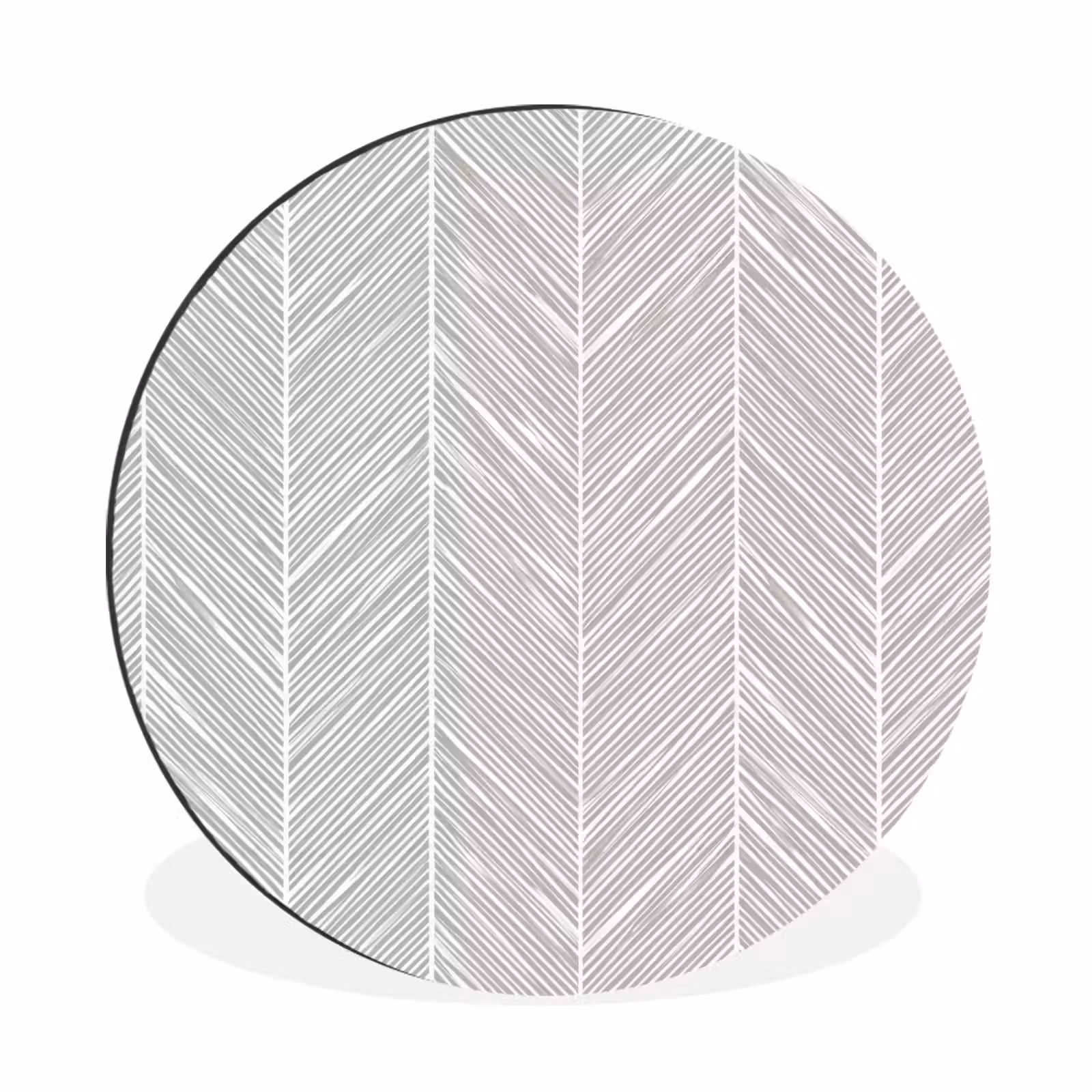 Wandcirkel - Aluminium - Klassiek - Visgraat - Grijs — 1