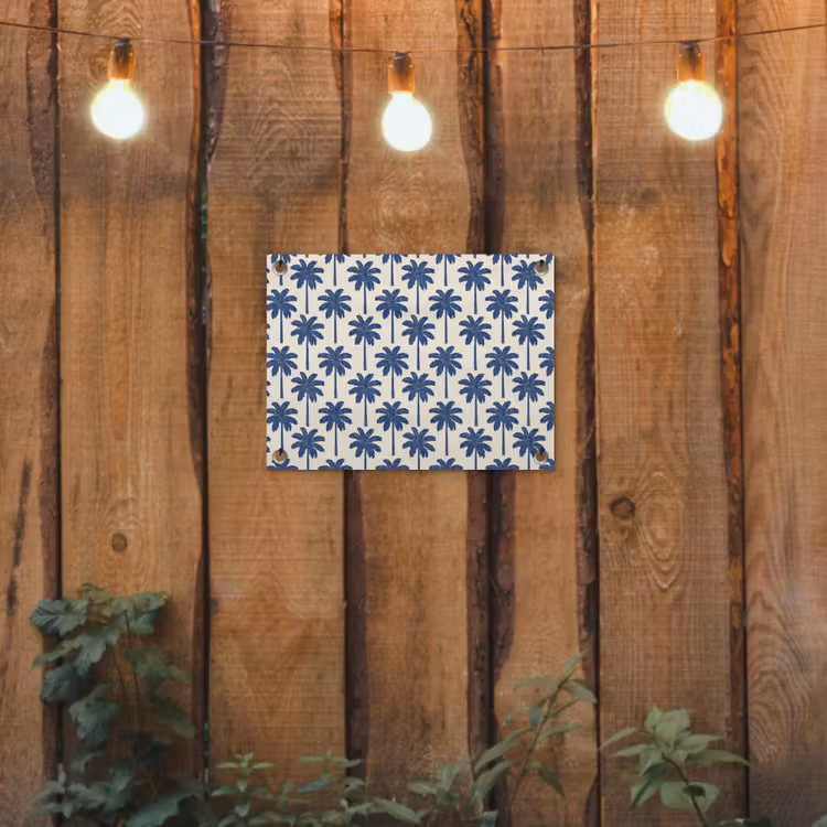 Tuinposter - Symmetrisch - Palm - Blauw — 2