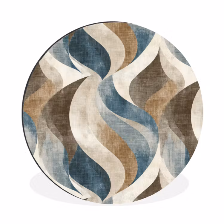 Wandcirkel - Aluminium - Abstract - Golven - Kleurrijk — 1