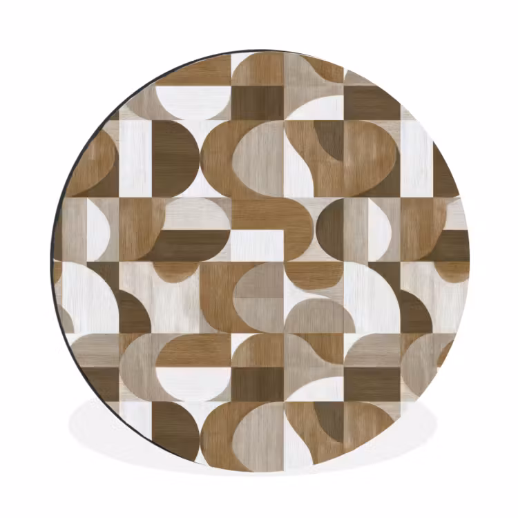 Wandcirkel - Aluminium - Abstract - Retro - Bruin — 1