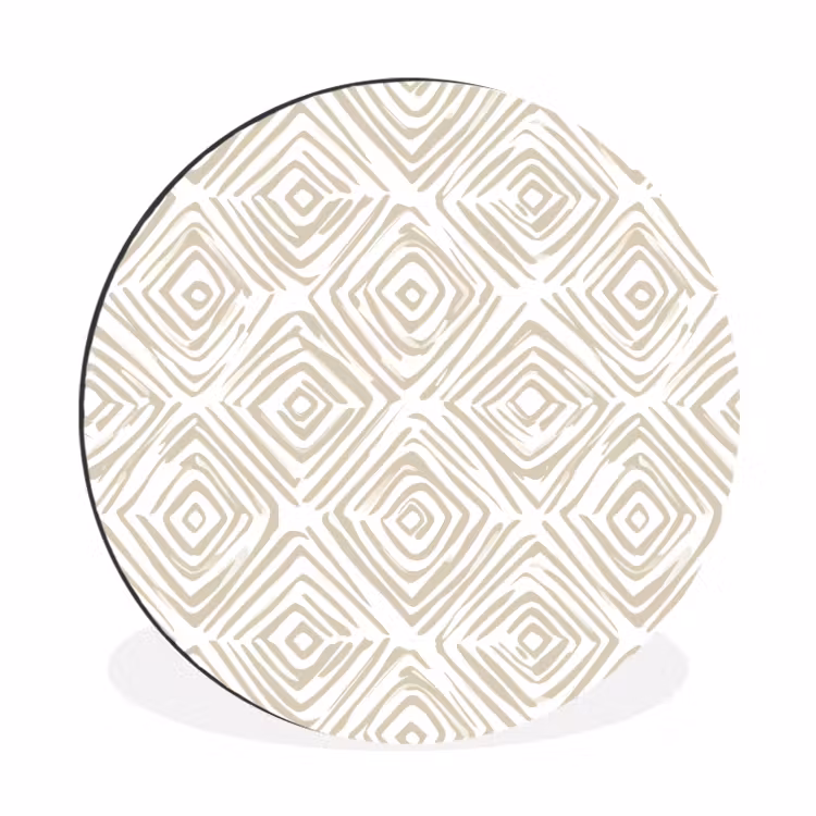 Wandcirkel - Aluminium - Abstract - Ruit - Beige — 1