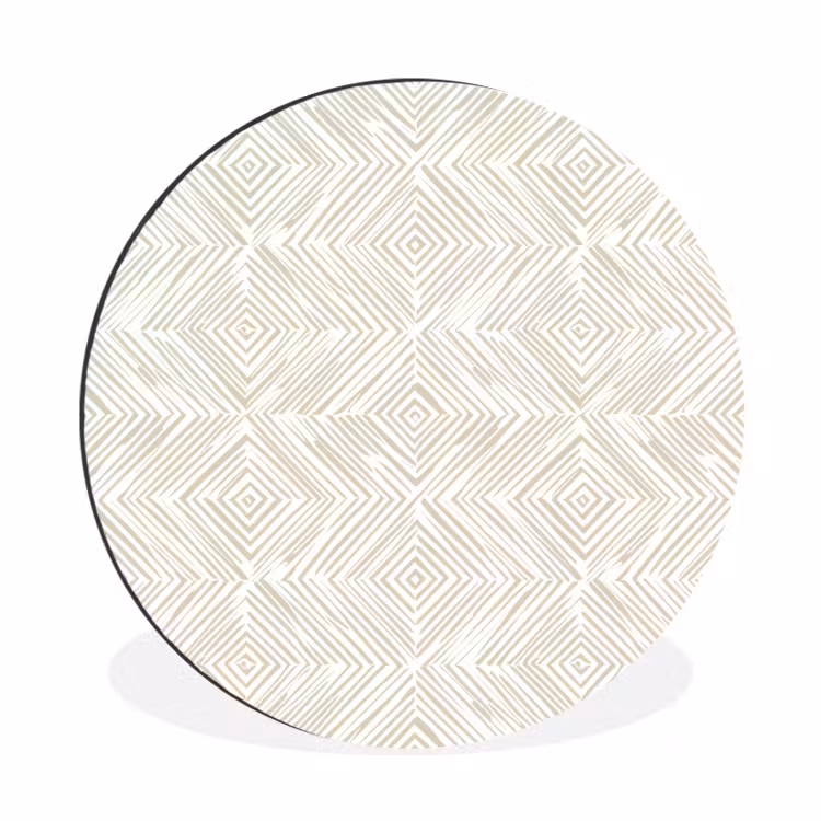 Wandcirkel - Aluminium - Abstract - Ruiten - Beige — 1