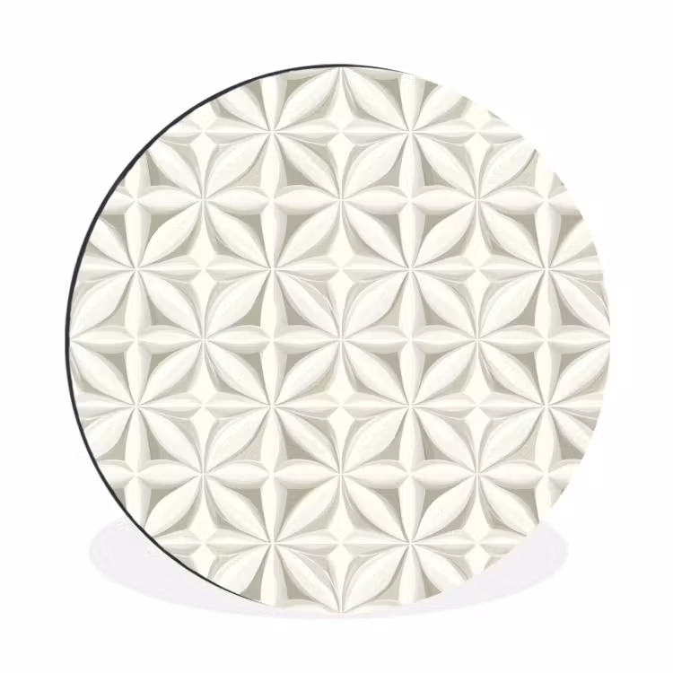 Wandcirkel - Aluminium - Abstract - Structuur - Grijs - Wit — 1