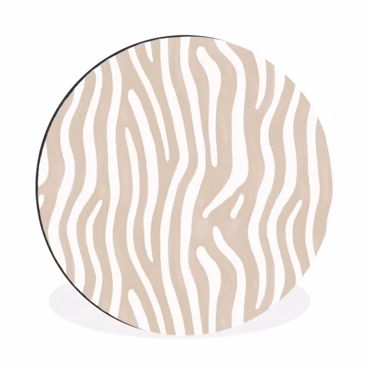Wandcirkel - Aluminium - Abstract - Zebra - Beige — 1