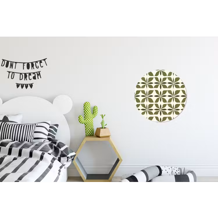 Wandcirkel - Aluminium - Botanisch - Retro - Groen — 5