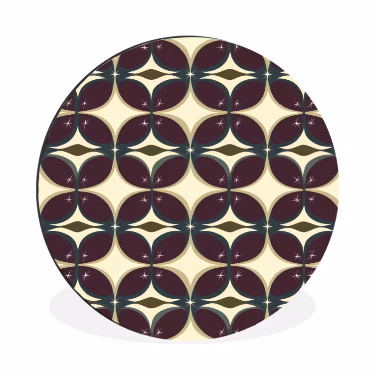 Wandcirkel - Aluminium - Cirkel - Retro - Kleurrijk — 1