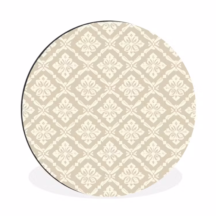 Wandcirkel - Aluminium - Floraal - Ornament - Beige — 1