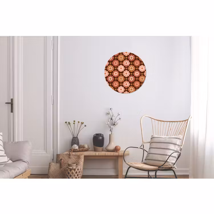 Wandcirkel - Aluminium - Geometrisch - Bloemen - Kleurrijk — 2