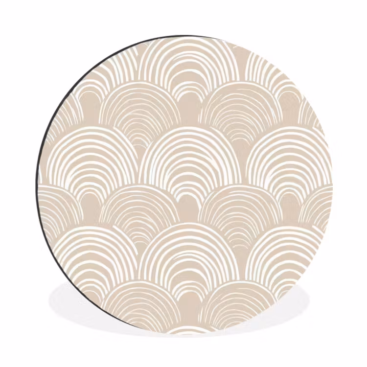 Wandcirkel - Aluminium - Golven - Structuur - Beige — 1