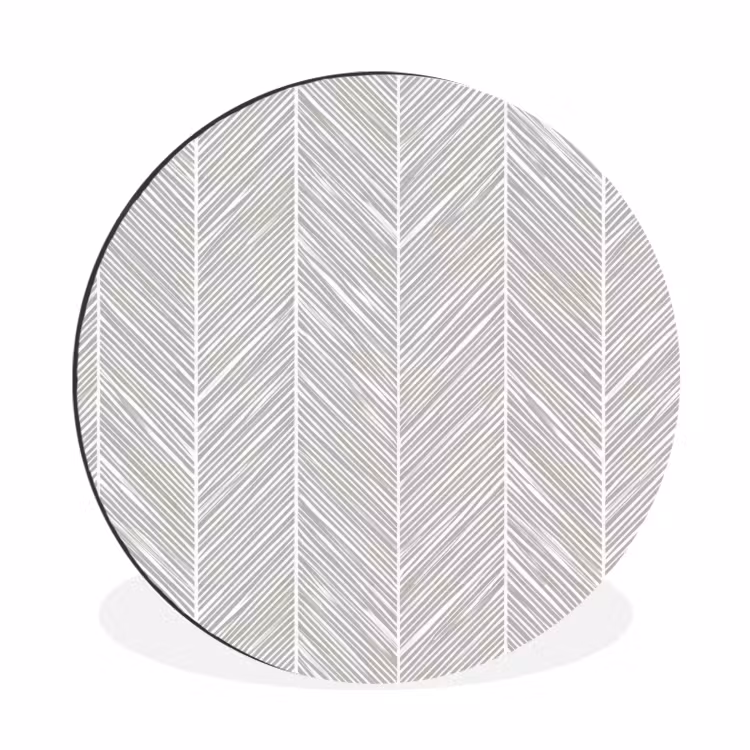 Wandcirkel - Aluminium - Klassiek - Visgraat - Grijs — 1