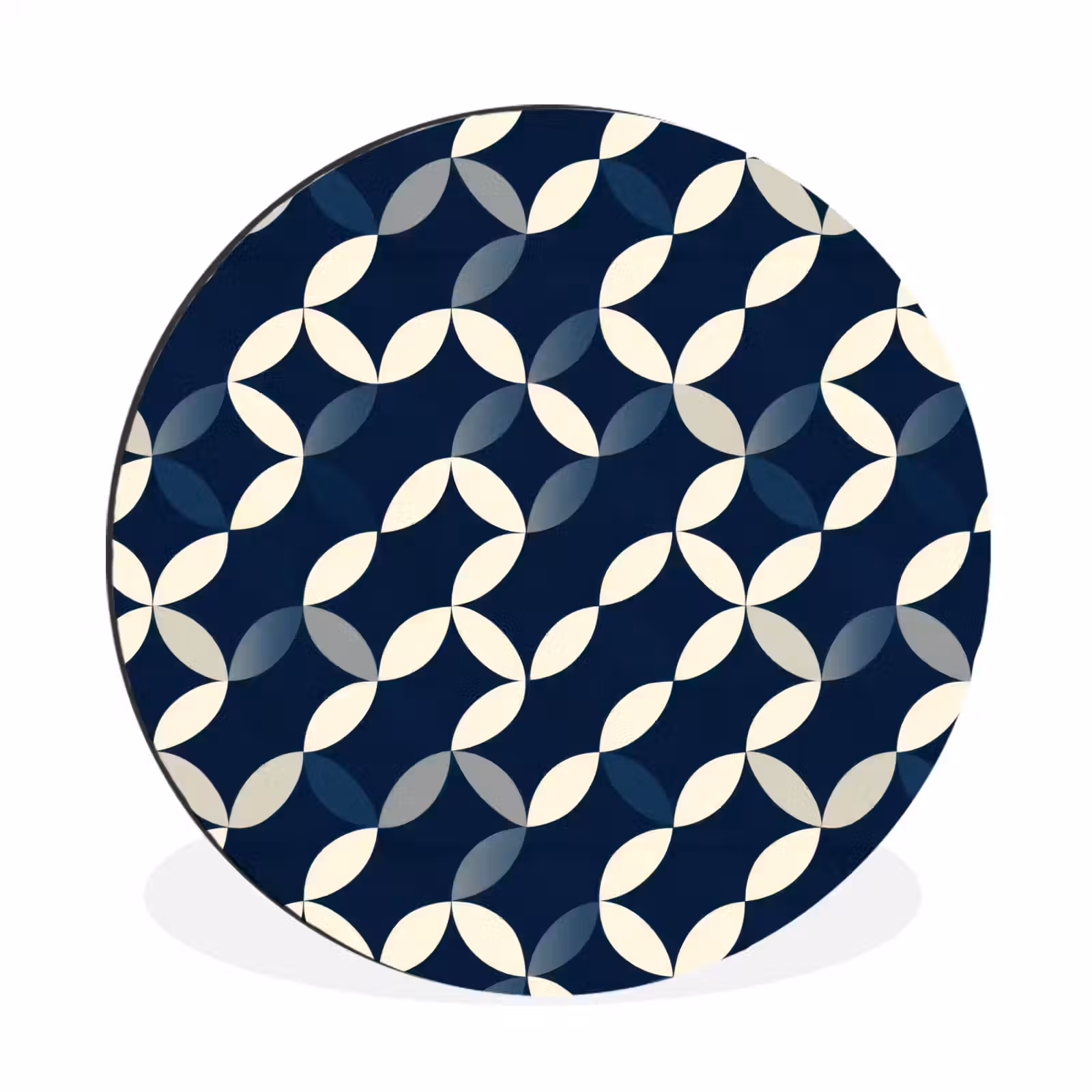 Wandcirkel - Aluminium - Abstract - Patroon - Blauw — 1