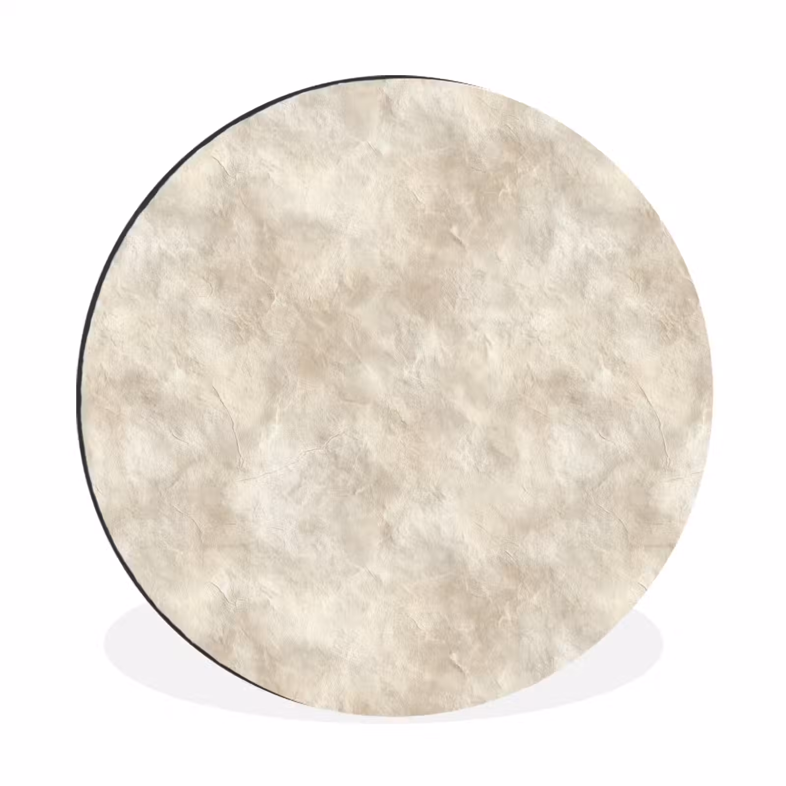 Wandcirkel - Aluminium - Beige - Reliëfstructuur - Natuursteen — 1