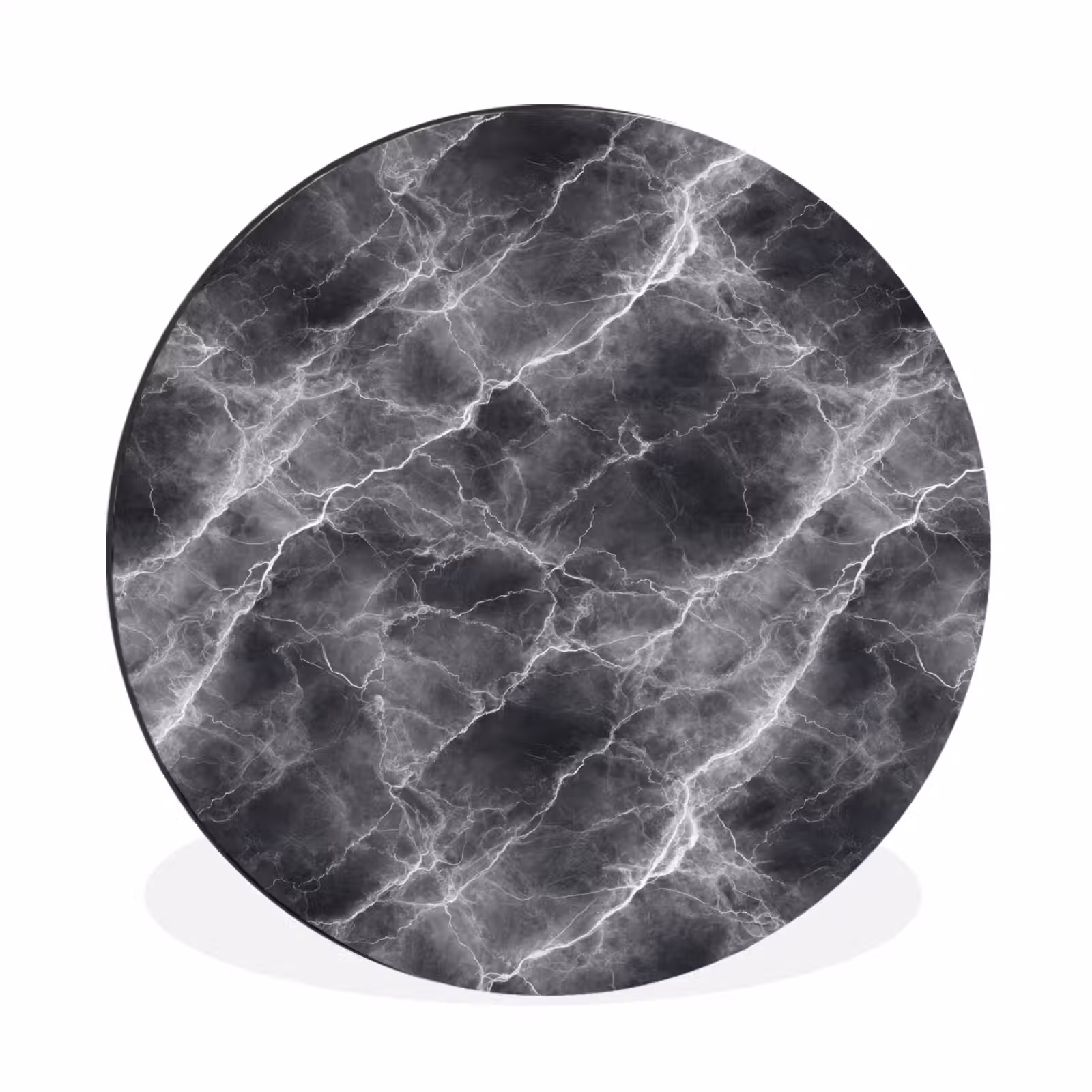 Wandcirkel - Aluminium - Donkergrijs - Bliksem - Marmer — 1