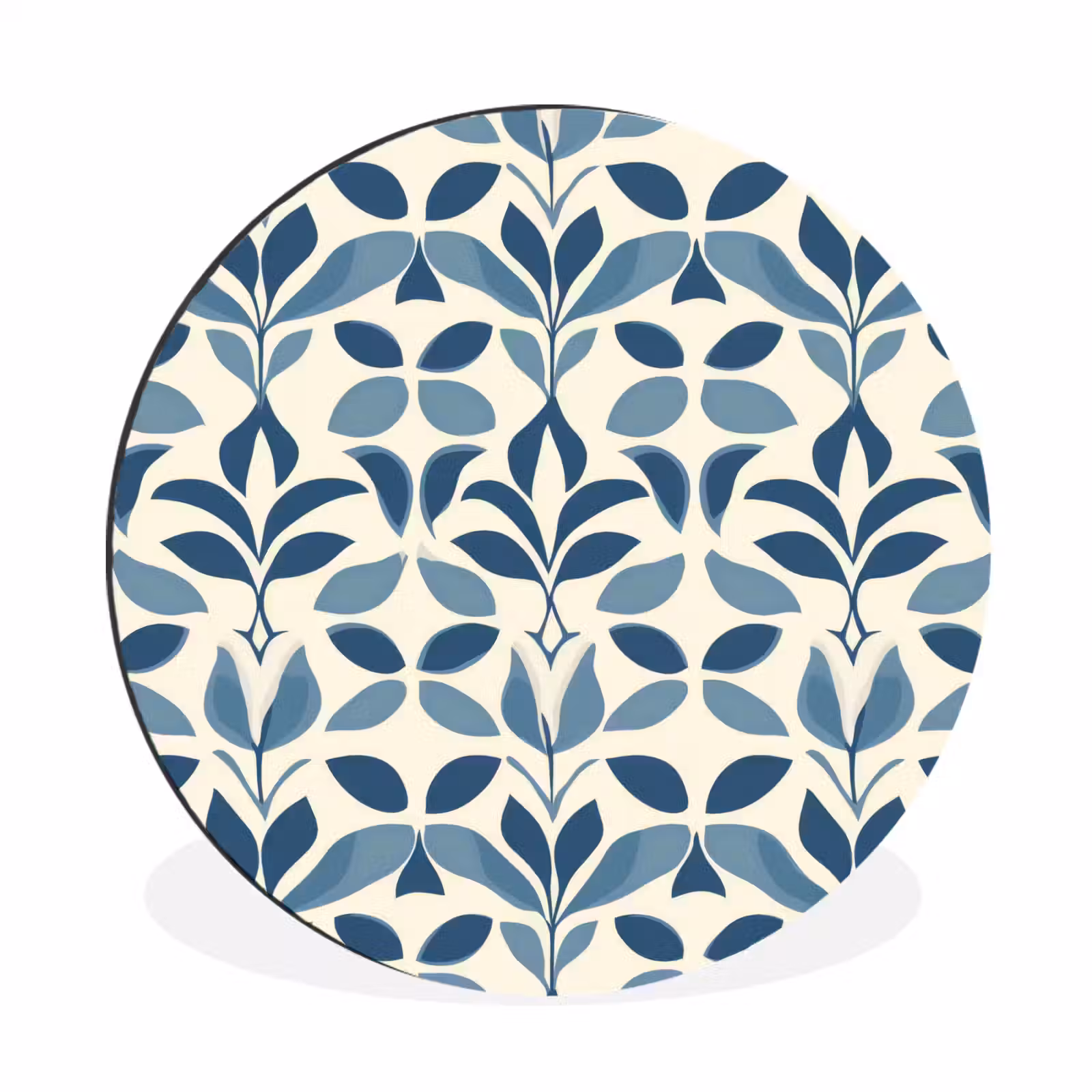 Wandcirkel - Aluminium - Flora - Modern - Blauw — 1