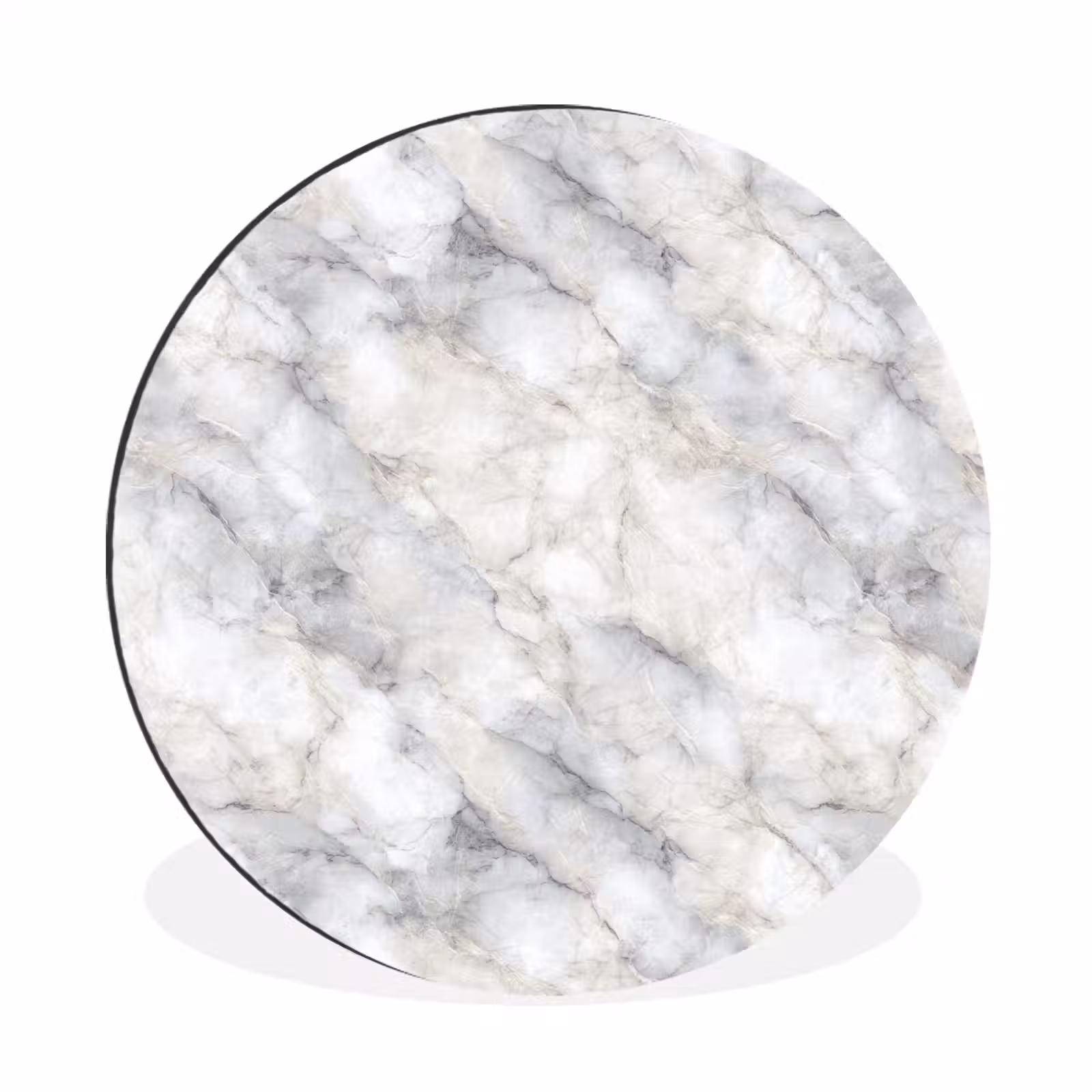 Wandcirkel - Aluminium - Grijs - Marmer - Gedetailleerd — 1