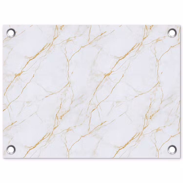 Tuinposter - Wit - Marmer - Goud - Luxueus — 1