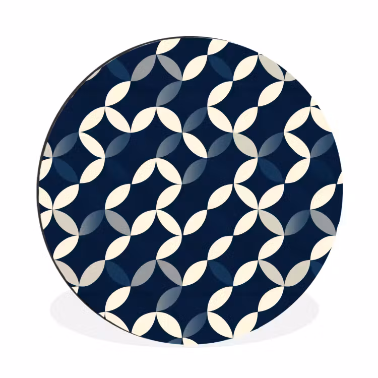 Wandcirkel - Aluminium - Abstract - Patroon - Blauw — 1