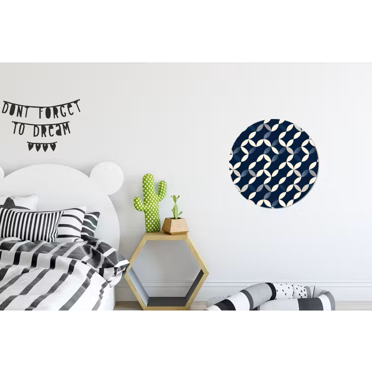 Wandcirkel - Aluminium - Abstract - Patroon - Blauw — 5