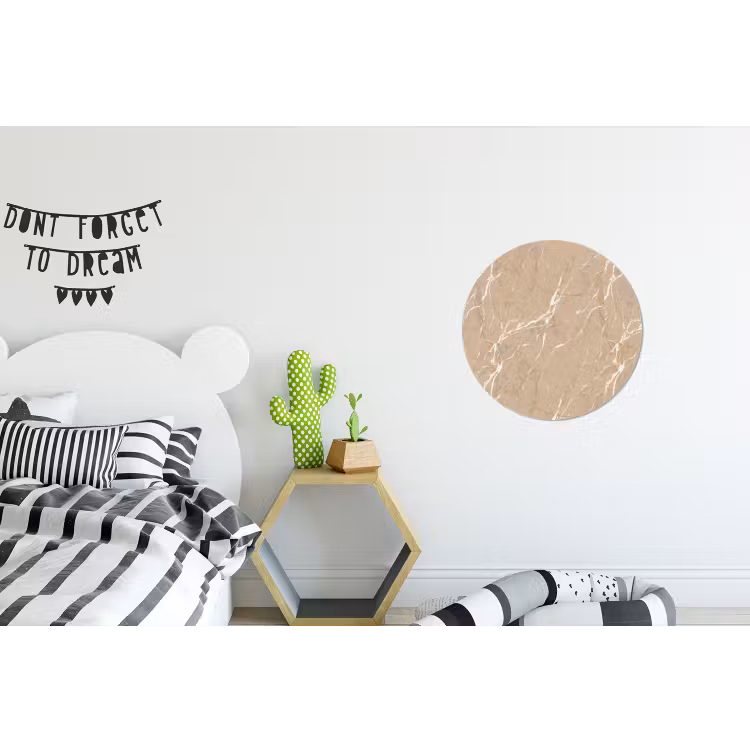 Wandcirkel - Aluminium - Beige - Marmer - Organisch - Wit — 5