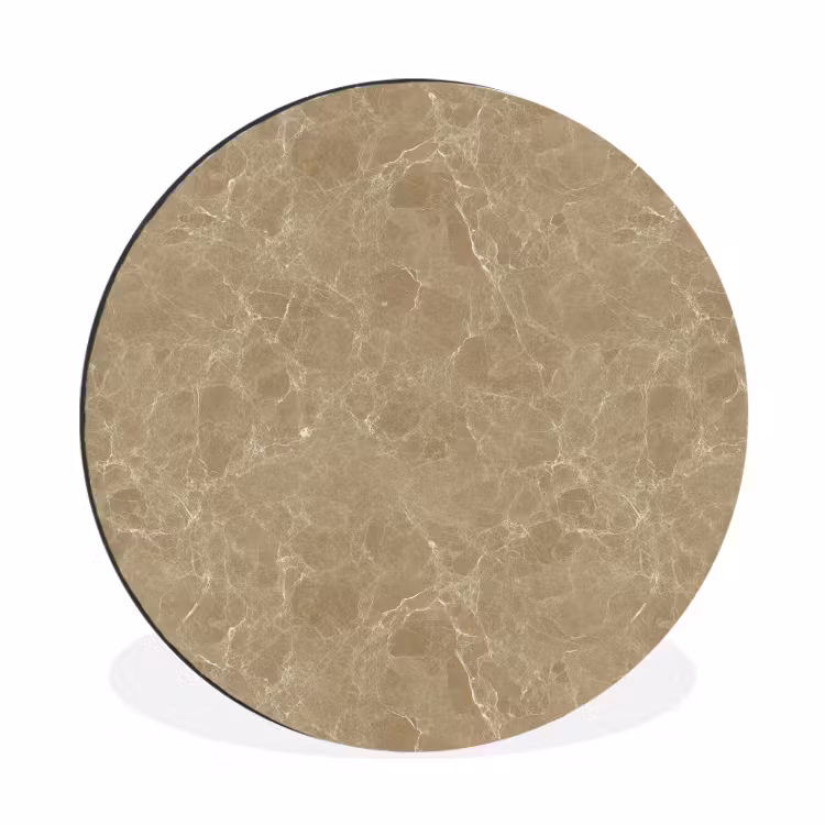 Wandcirkel - Aluminium - Beige - Marmer - Witte aders — 1