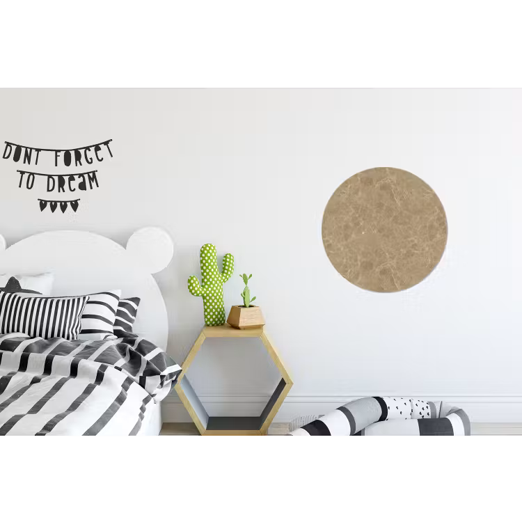 Wandcirkel - Aluminium - Beige - Marmer - Witte aders — 5