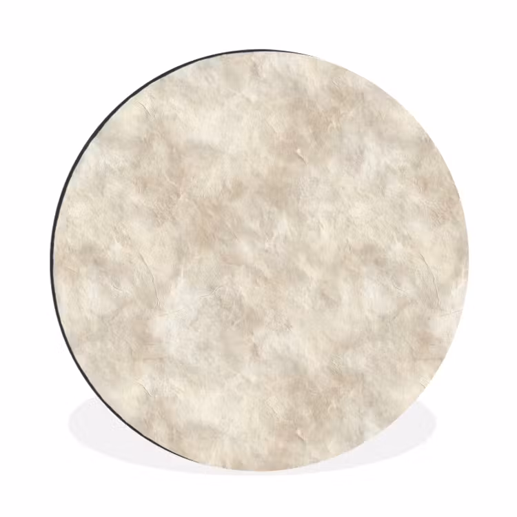 Wandcirkel - Aluminium - Beige - Reliëfstructuur - Natuursteen — 1