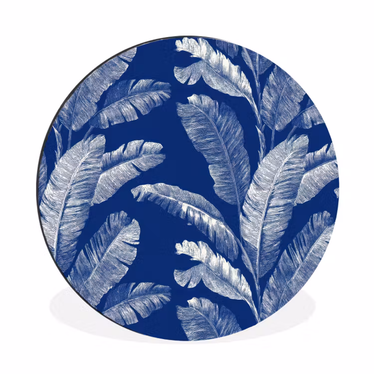Wandcirkel - Aluminium - Blad - Palm - Blauw — 1
