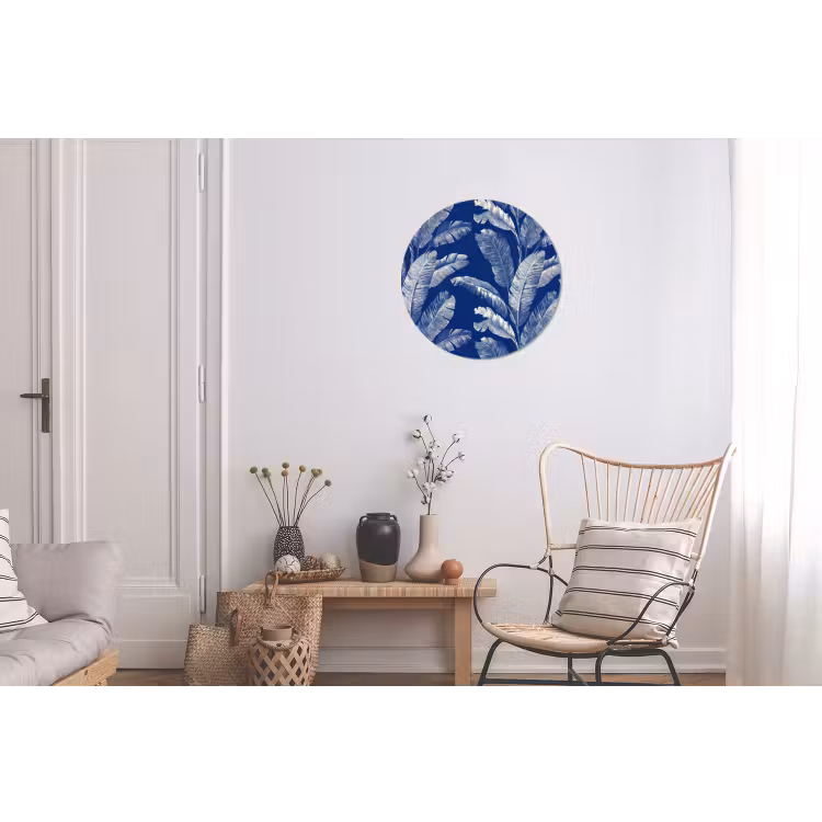 Wandcirkel - Aluminium - Blad - Palm - Blauw — 2