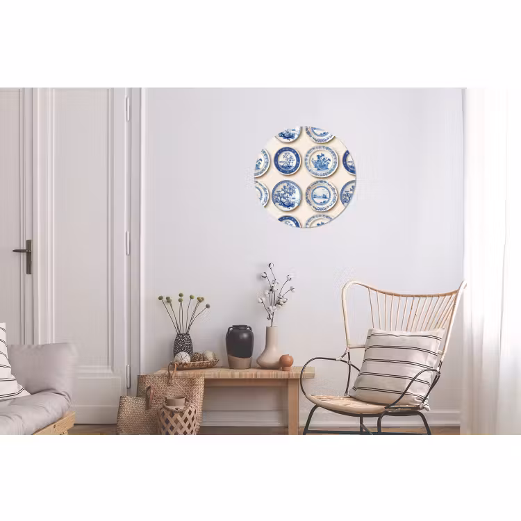 Wandcirkel - Aluminium - Borden - Bomen - Planten - Blauw — 2