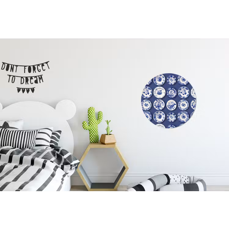 Wandcirkel - Aluminium - Borden - Floraal - Blauw — 5
