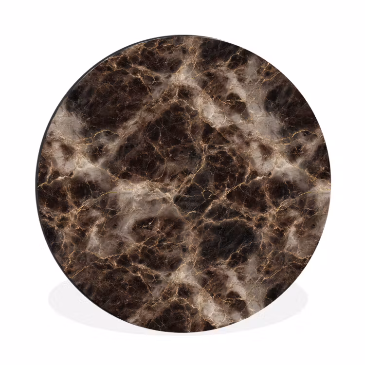 Wandcirkel - Aluminium - Bruin - Goud - Marmer — 1