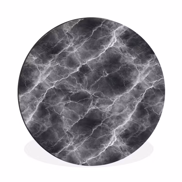 Wandcirkel - Aluminium - Donkergrijs - Bliksem - Marmer — 1