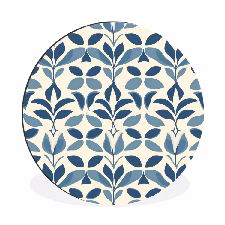 Wandcirkel - Aluminium - Flora - Modern - Blauw — 1