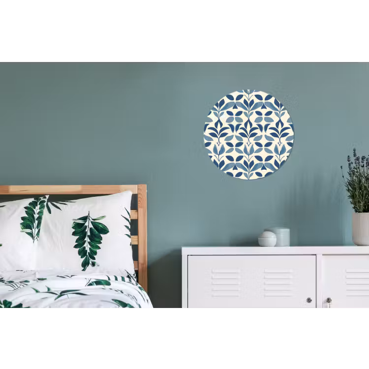 Wandcirkel - Aluminium - Flora - Modern - Blauw — 4