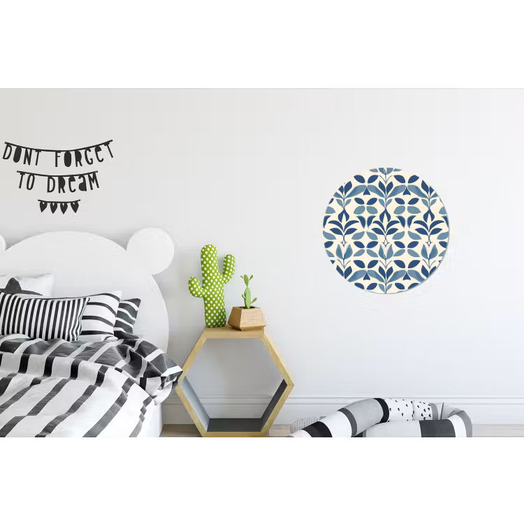 Wandcirkel - Aluminium - Flora - Modern - Blauw — 5