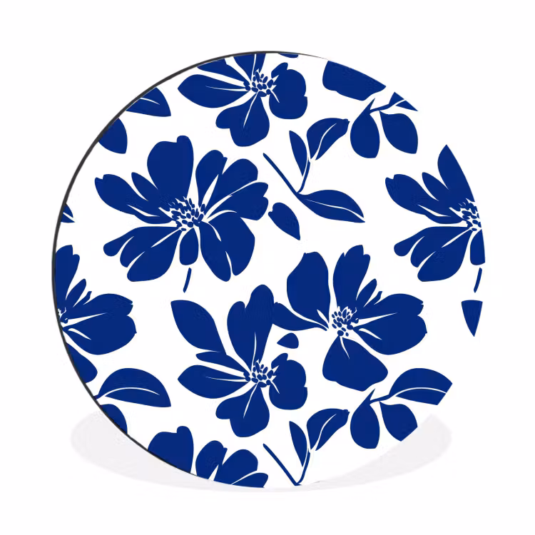 Wandcirkel - Aluminium - Floraal - Modern - Blauw — 1