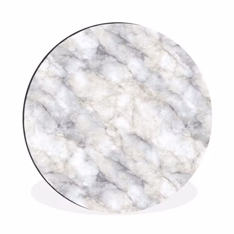 Wandcirkel - Aluminium - Grijs - Marmer - Gedetailleerd — 1