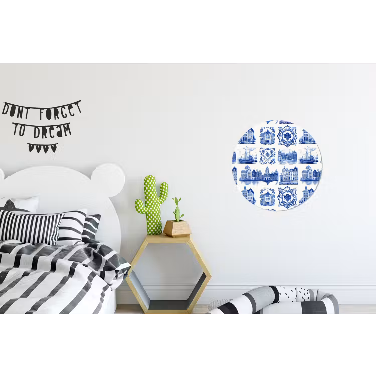 Wandcirkel - Aluminium - Huizen - Schepen - Blauw — 5