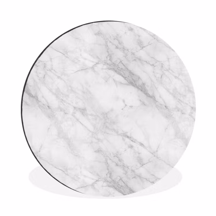 Wandcirkel - Aluminium - Klassiek - Marmer - Grijs — 1