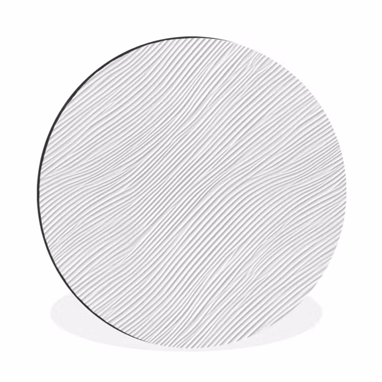 Wandcirkel - Aluminium - Golven - Ribbels - Wit — 1