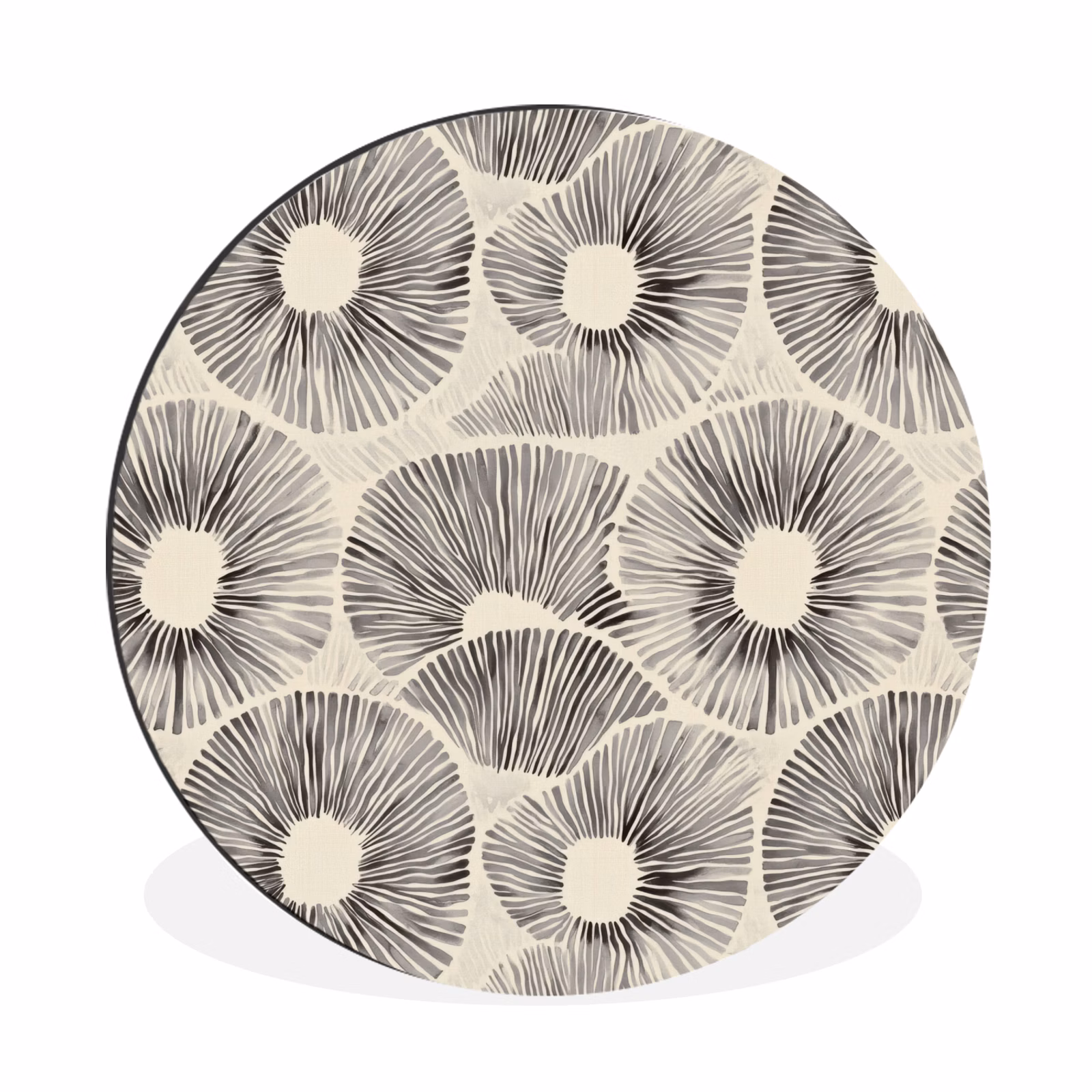 Wandcirkel - Aluminium - Cirkels - Patroon - Zwart — 1