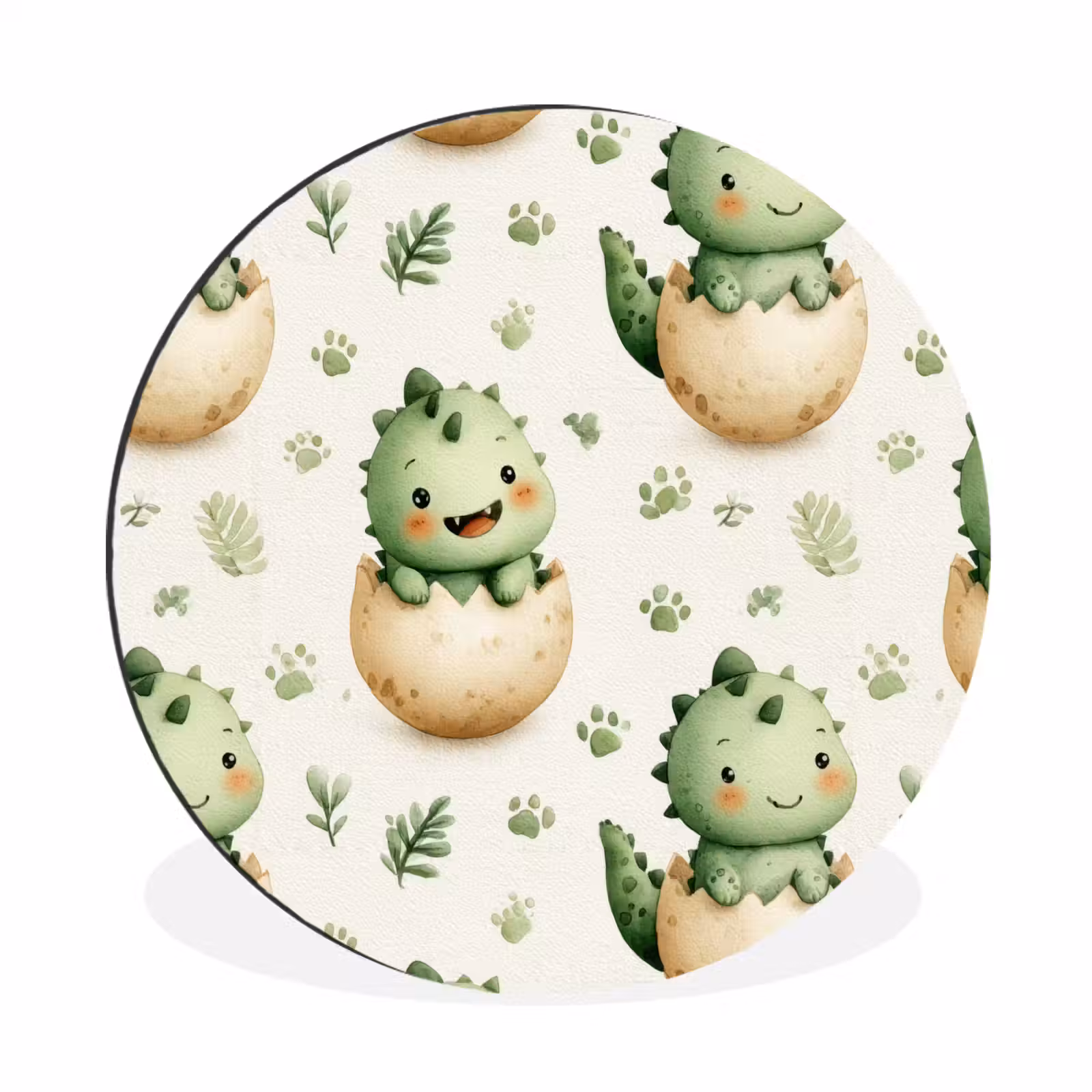 Wandcirkel - Aluminium - Dino - Eieren - Groen — 1