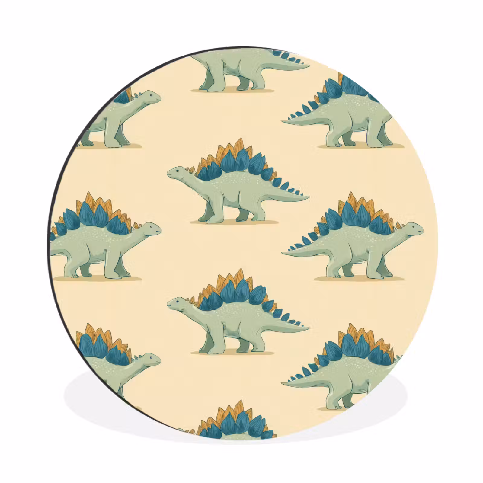 Wandcirkel - Aluminium - Dino - Patroon - Groen — 1