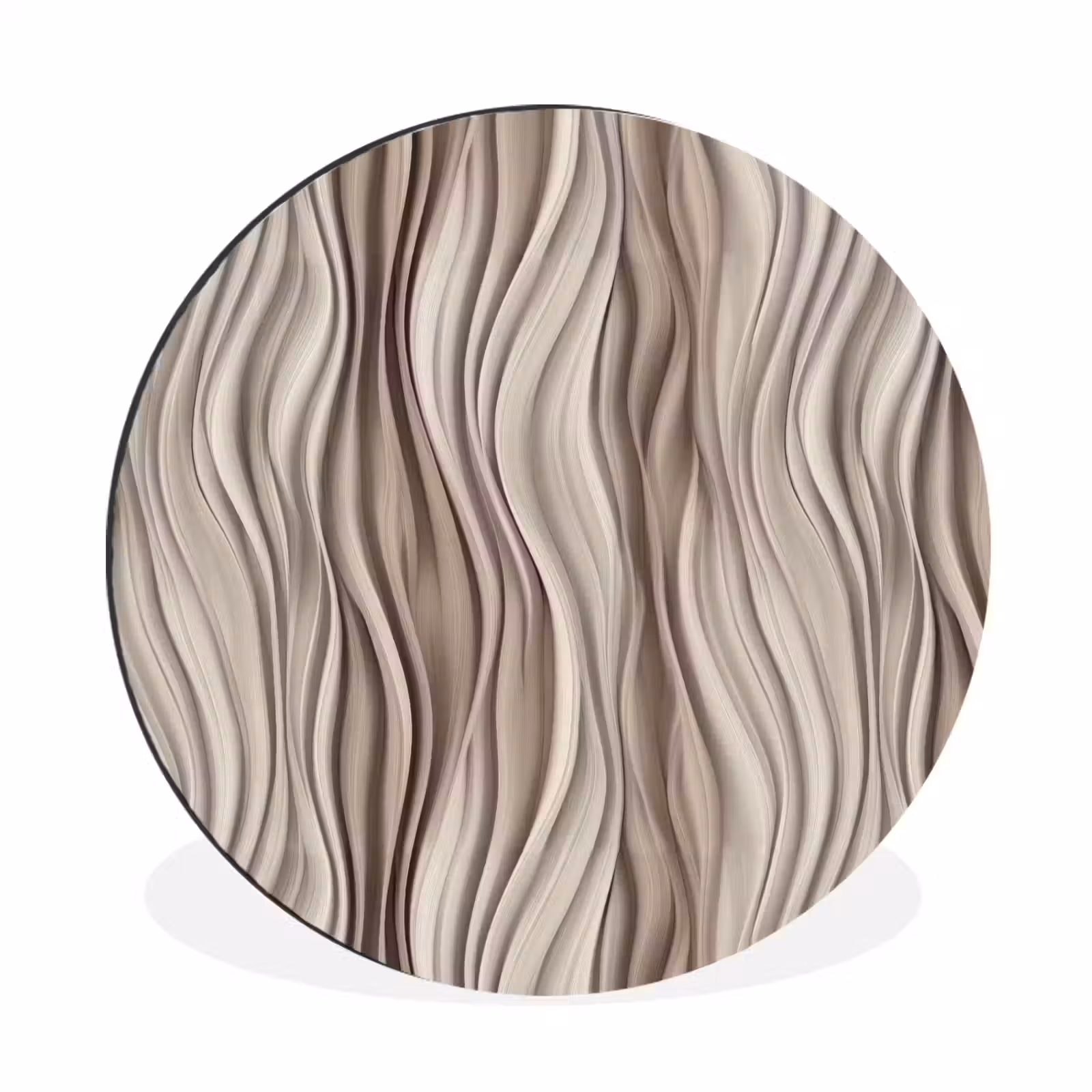 Wandcirkel - Aluminium - Golven - 3D - Crème — 1