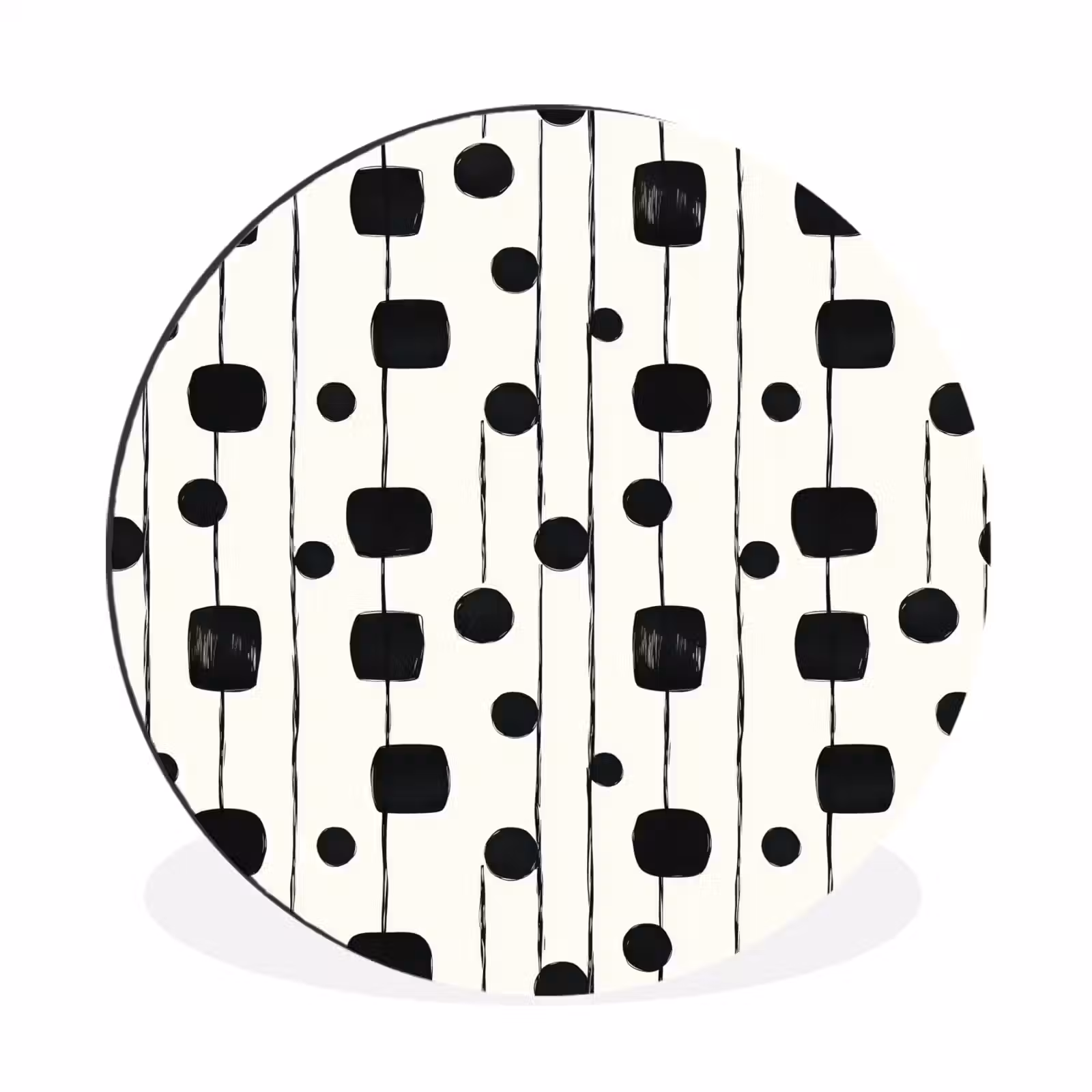 Wandcirkel - Aluminium - Grafisch - Modern - Zwart — 1